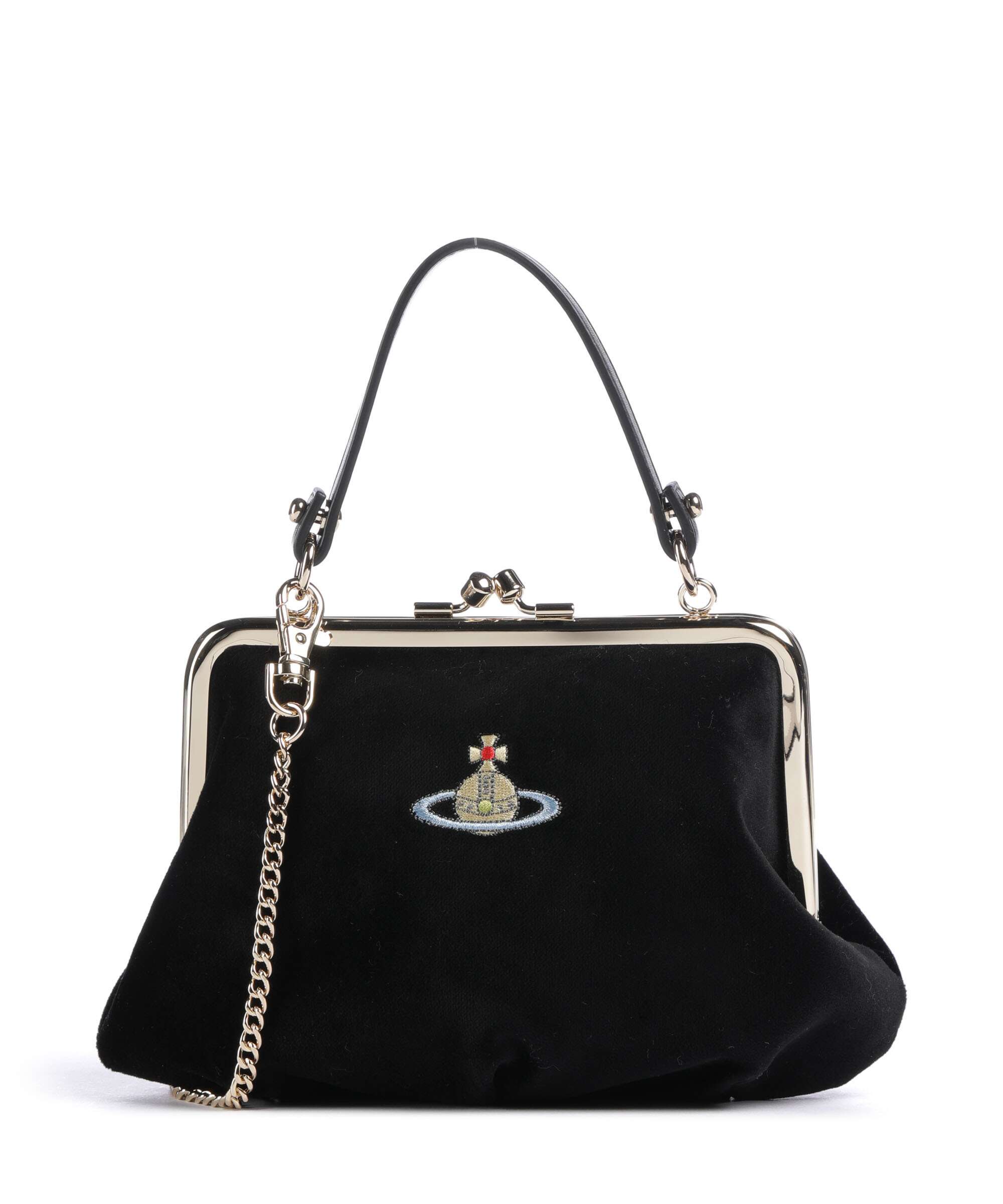 Vivienne Westwood Granny Frame Velvet Crossbody bag velvet fabric