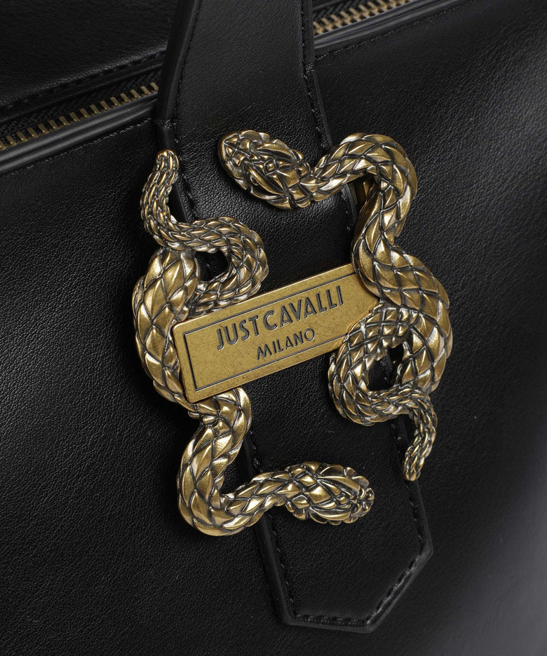 Just Cavalli Iconic Snakes Tote bag black