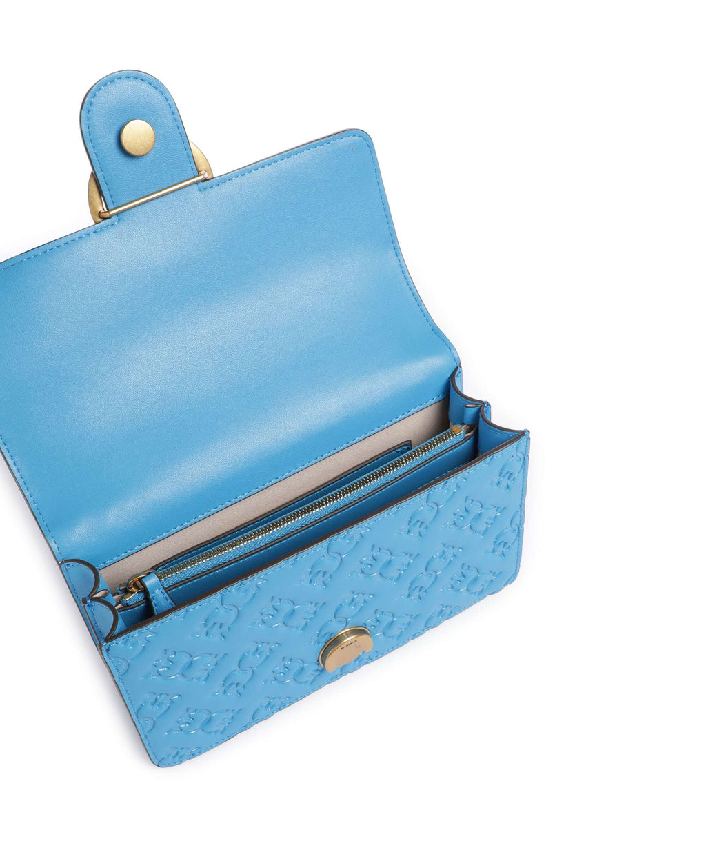 Pinko Love One Mini Shoulder bag azzurro dresda/antique gold