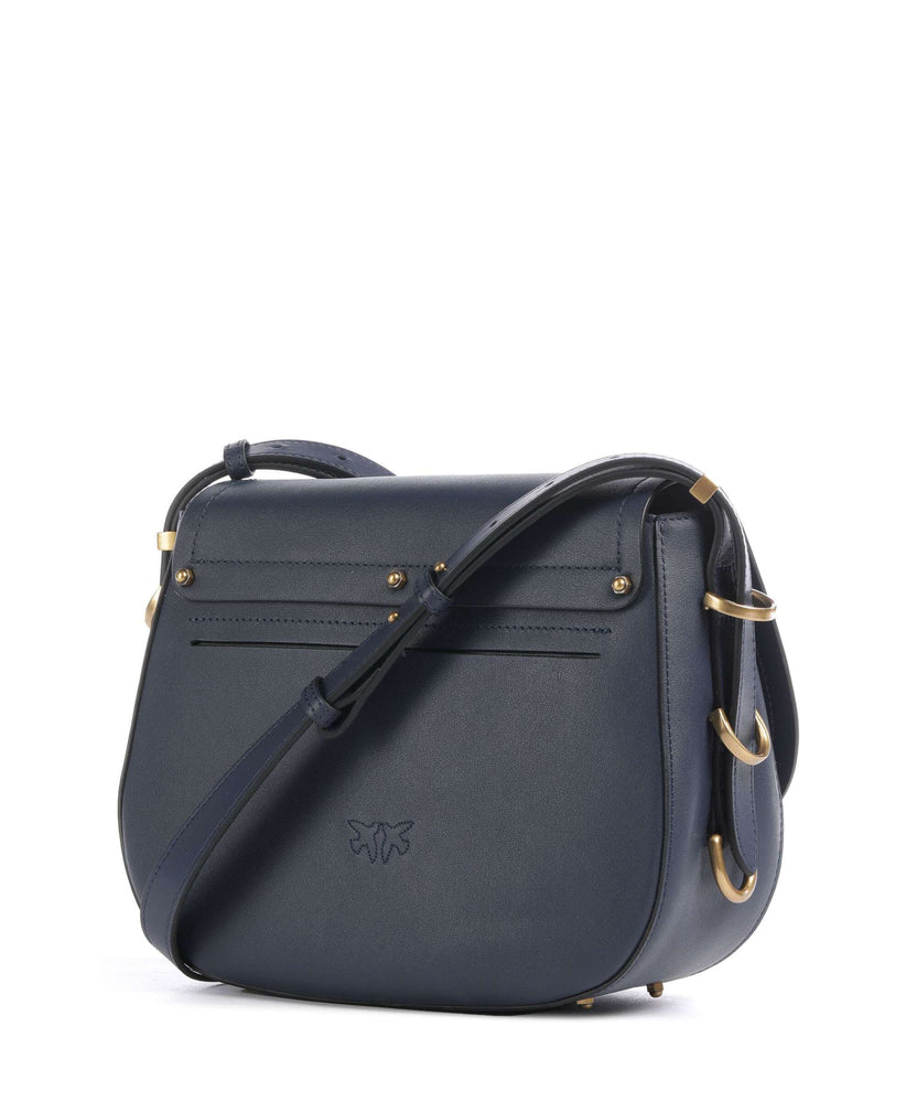 Pinko Saddle Classic Crossbody bag blu indaco ombroso/antique gold