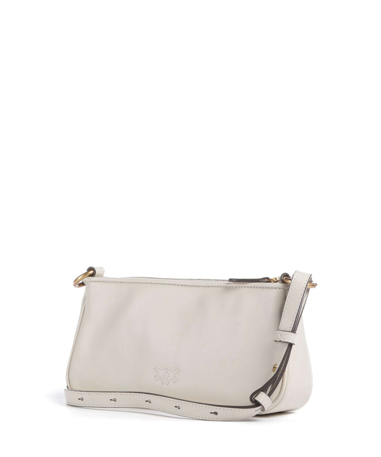 Pinko Half Moon Mini Crossbody bag bianco seta/antique gold