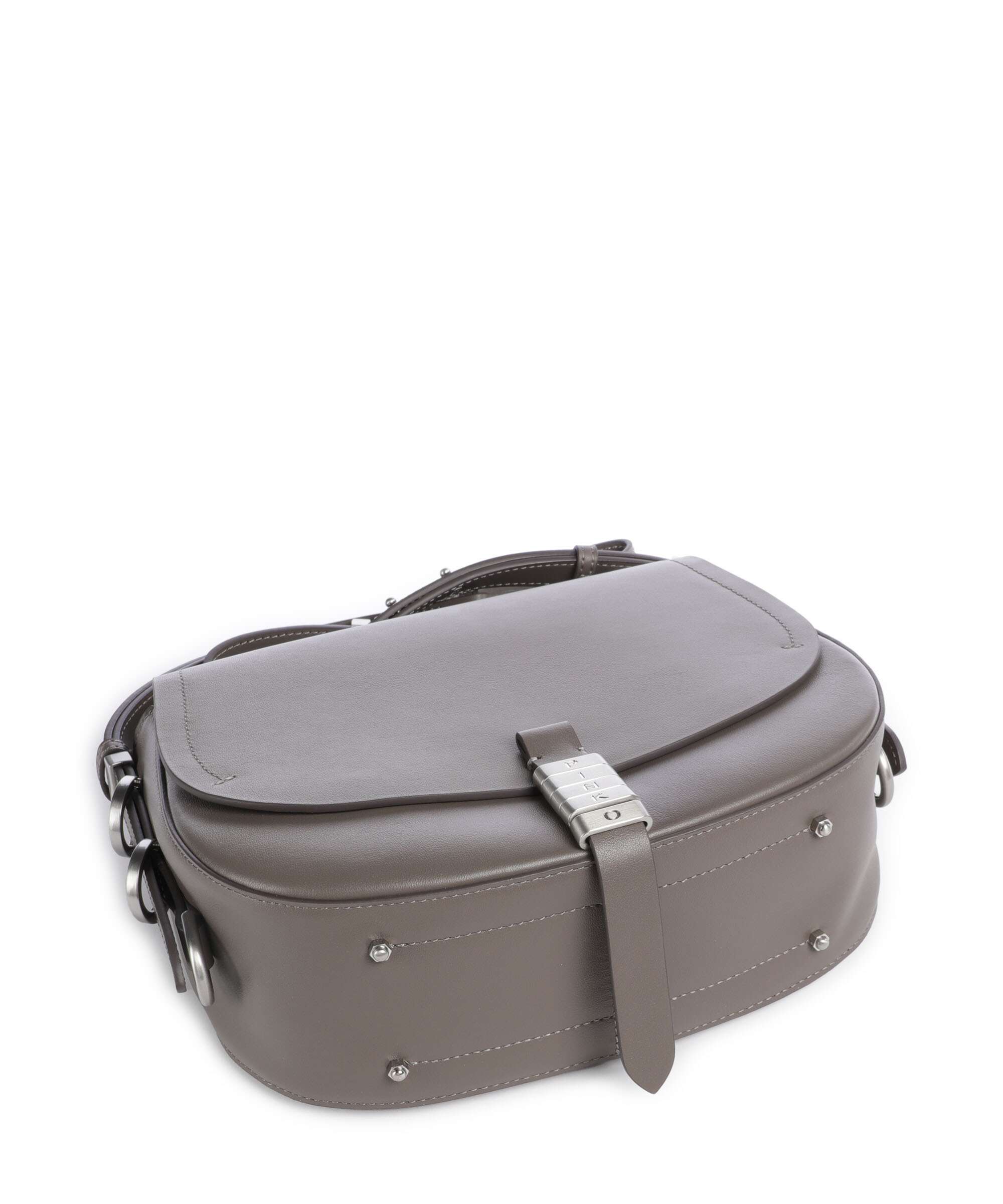 Pinko Saddle Classic Crossbody bag grigio asfalto/matt silver