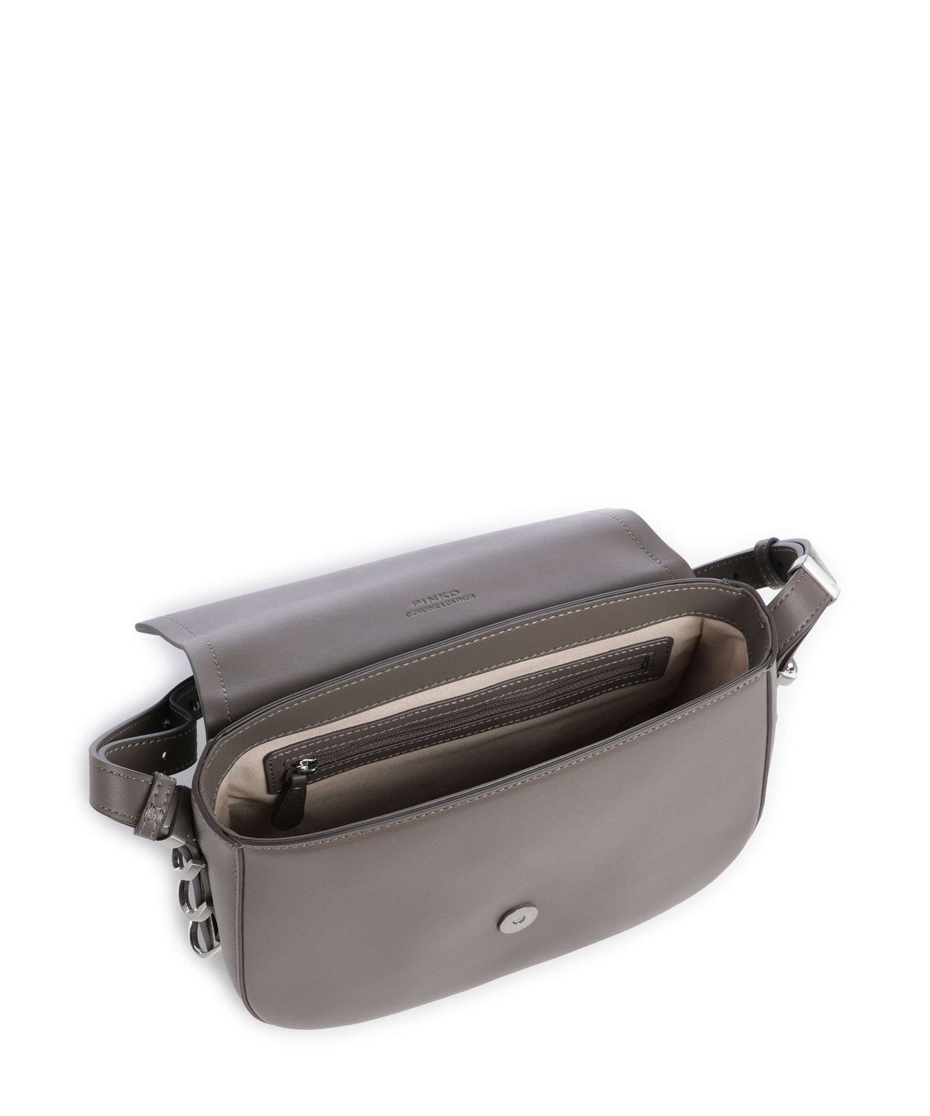 Pinko Saddle Classic Crossbody bag grigio asfalto/matt silver
