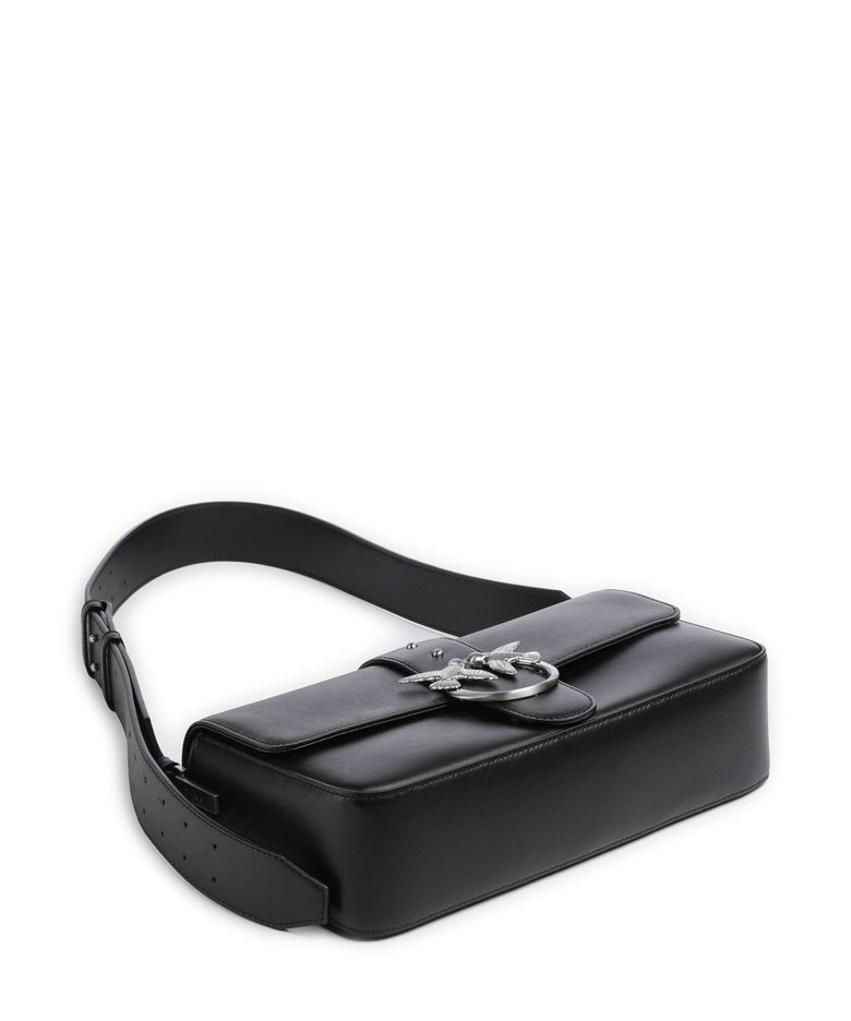Pinko Love One Classic Slouchy Shoulder bag nero limousine/matt silver