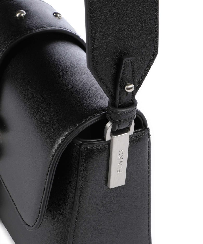 Pinko Love One Mini Slouchy Shoulder bag nero limousine/matt silver