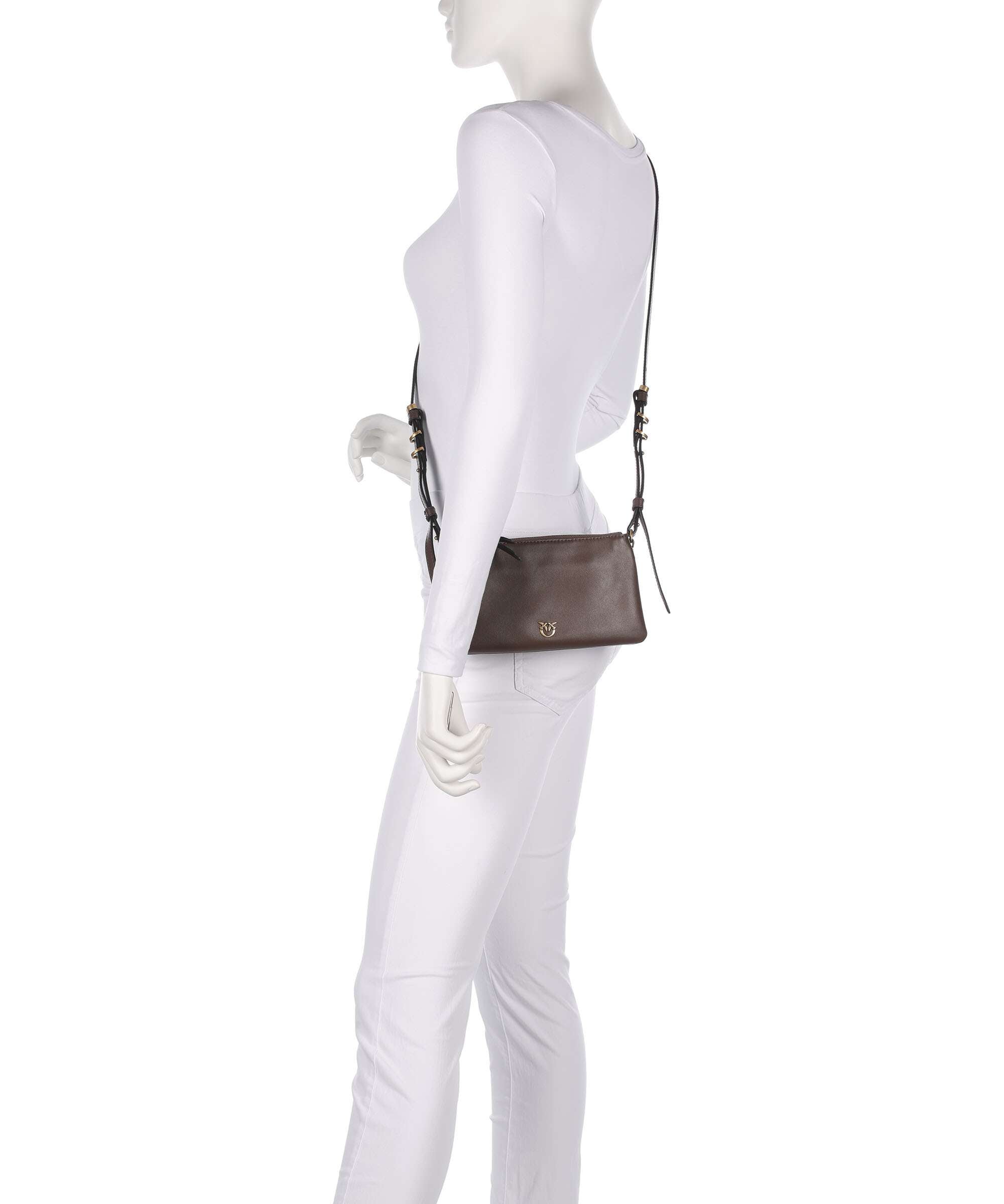 Pinko Double Mini Shoulder bag marrone castano/antique gold