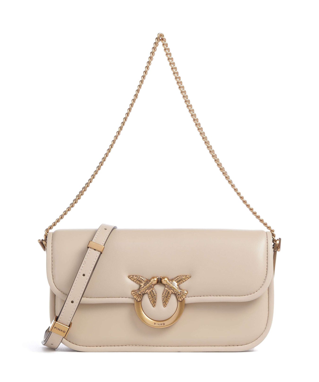 Pinko Love Box Horizontal Shoulder bag beige/grigio fumo/antique gold