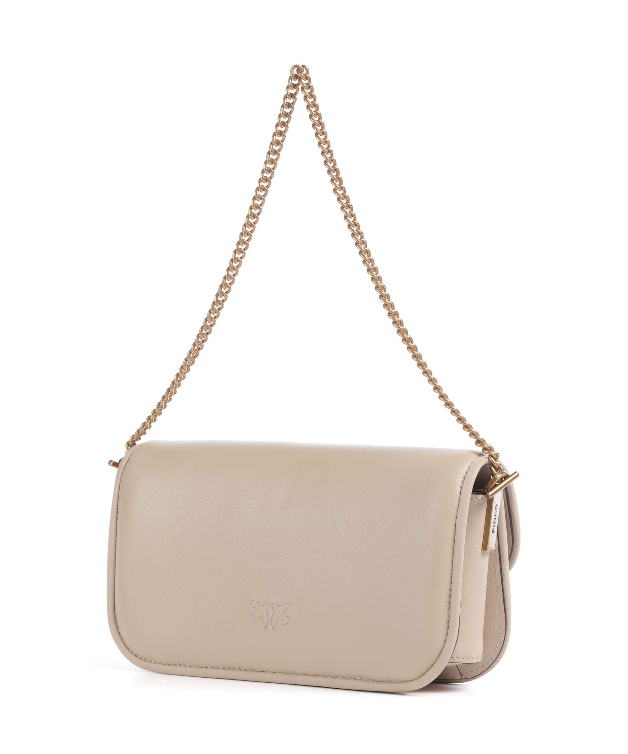 Pinko Love Box Baguette Shoulder bag beige/grigio fumo/antique gold