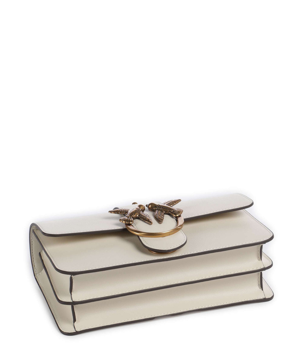 Pinko Love One Mini Crossbody bag bianco seta/antique gold