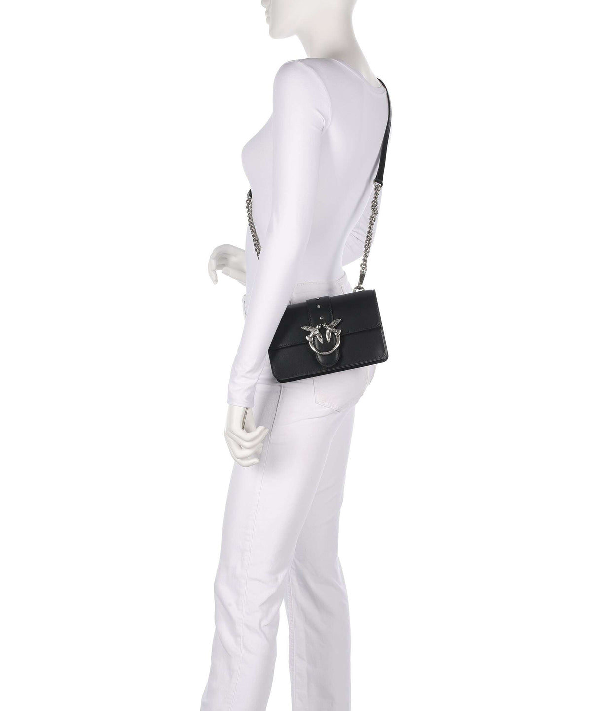 Pinko Love One Mini Crossbody bag nero/old silver