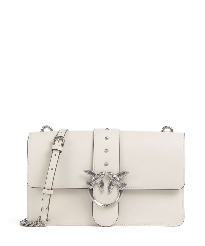 Pinko Love One Classic Crossbody bag bianco seta/old silver