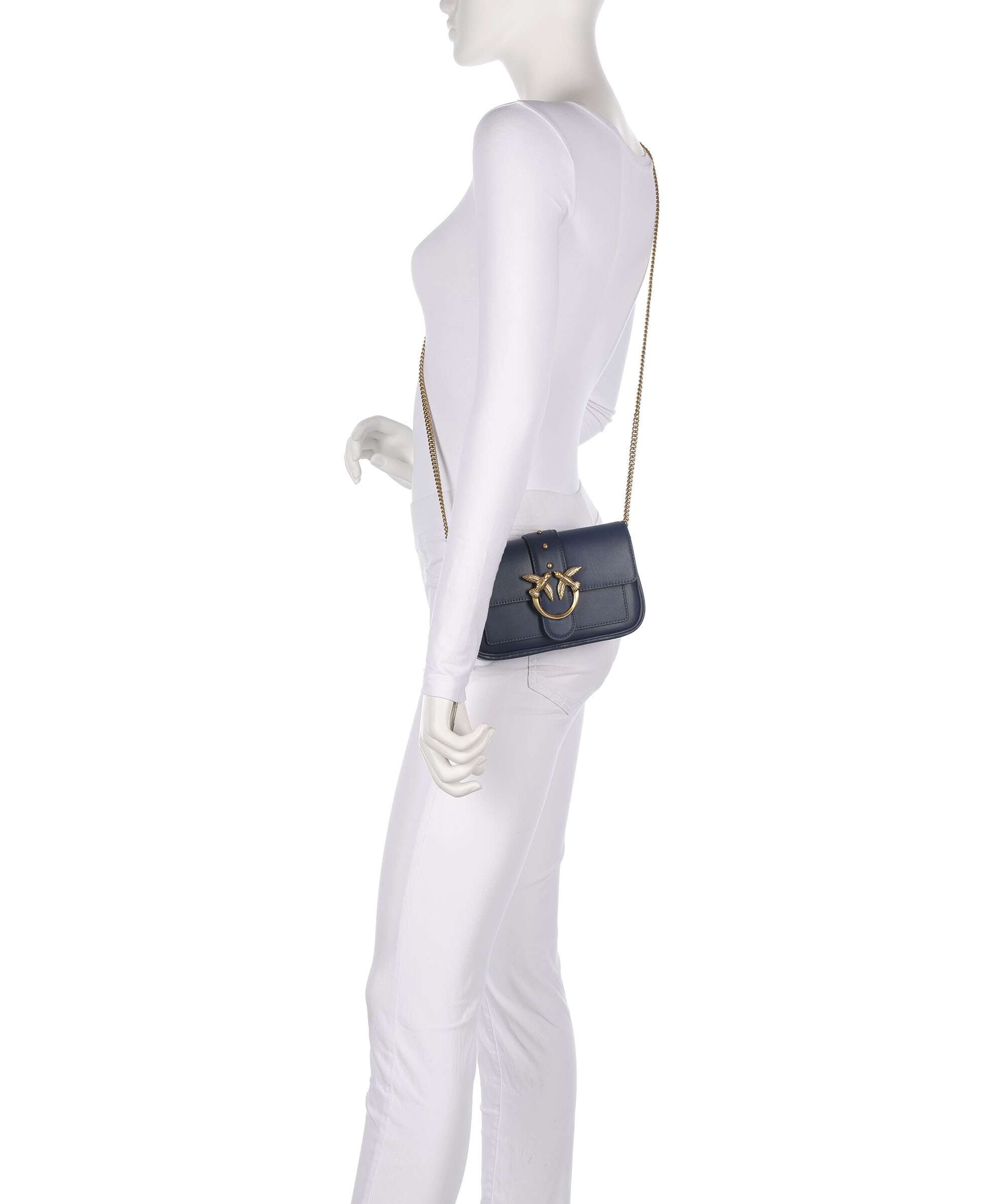 Pinko Love One Pocket Wallet blu indaco ombroso/antique gold