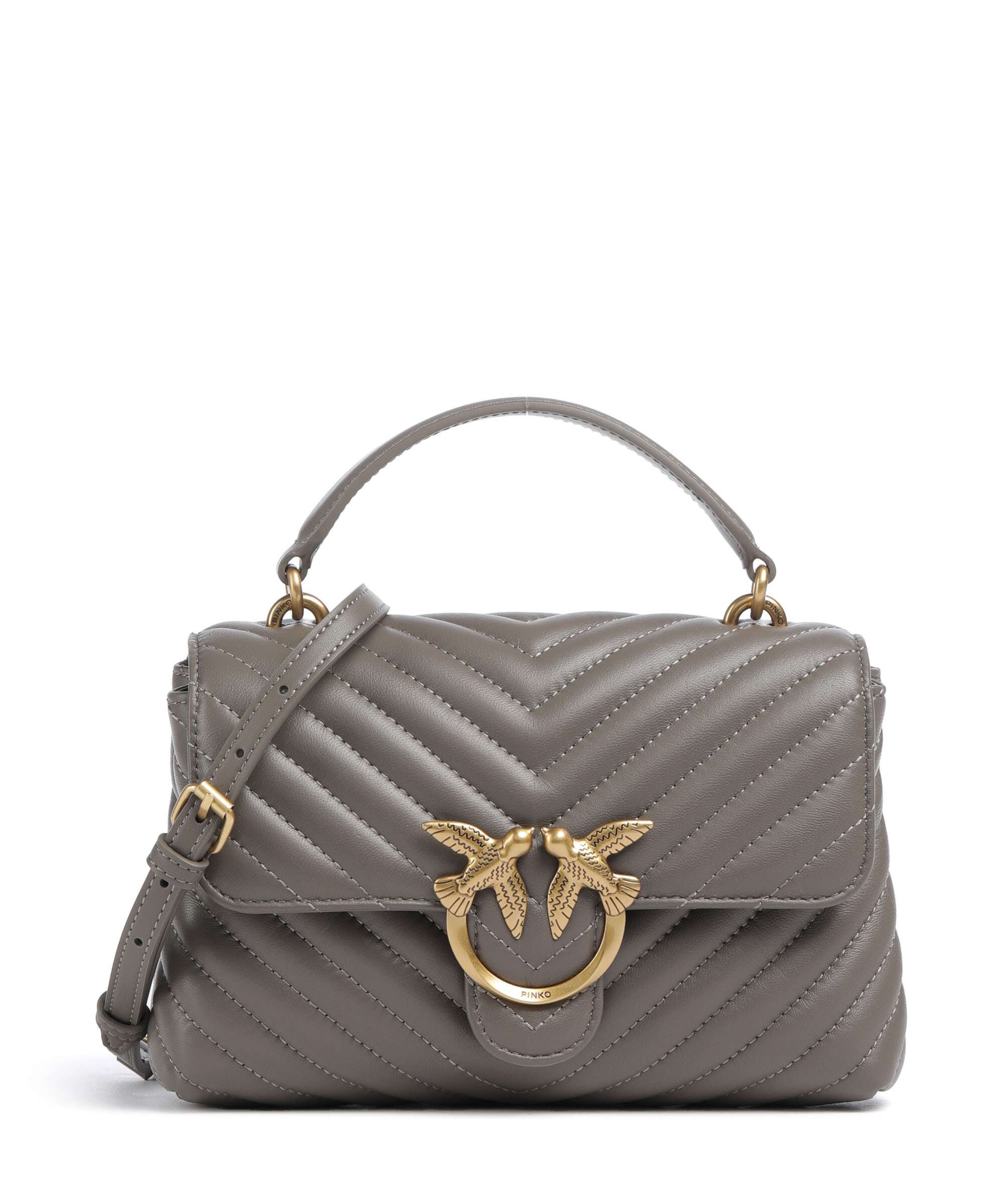 Pinko Love Lady Puff Mini Handbag grigio asfalto/antique gold