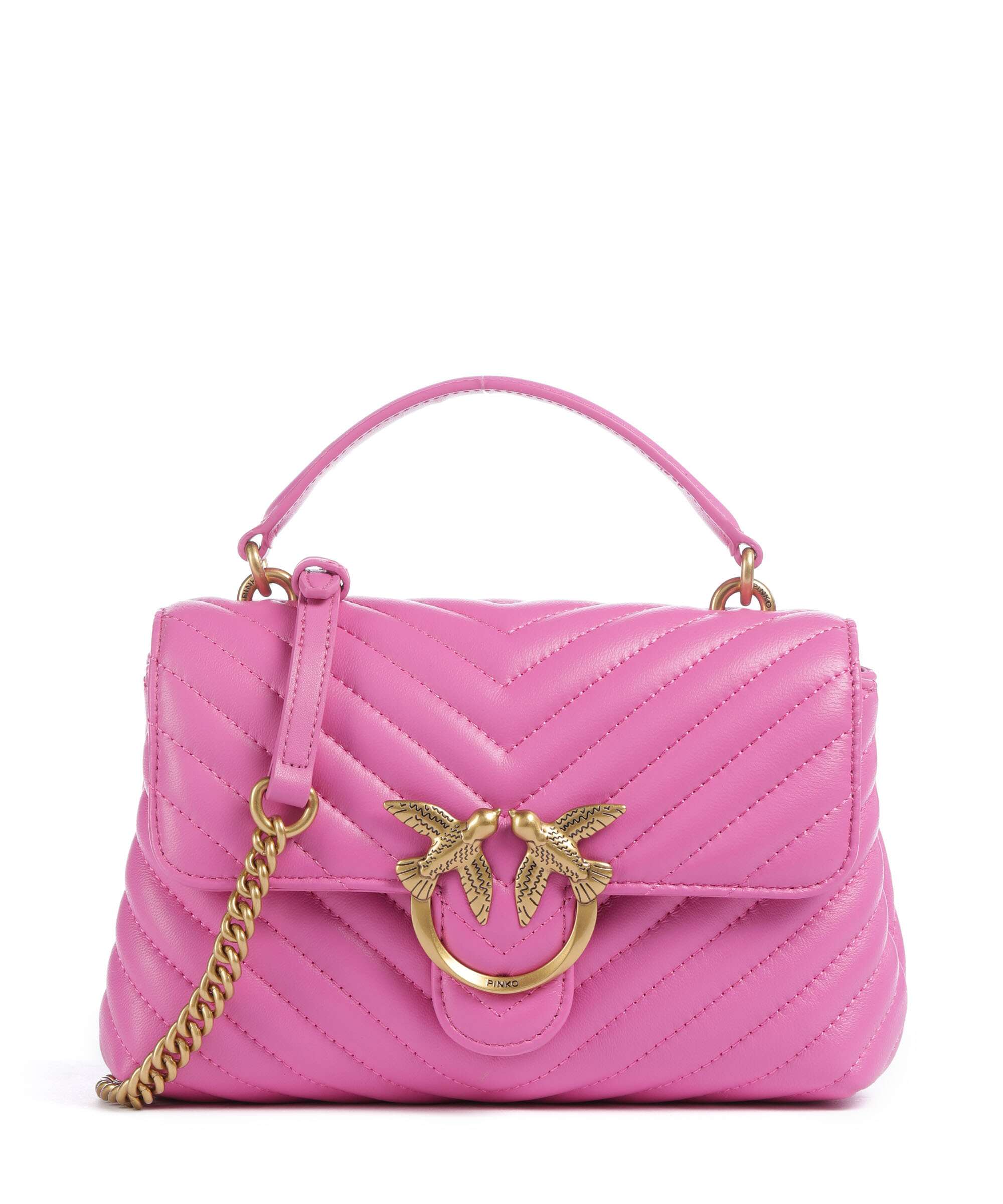 Pinko Love Lady Puff Mini Handbag rosa flogo/antique gold