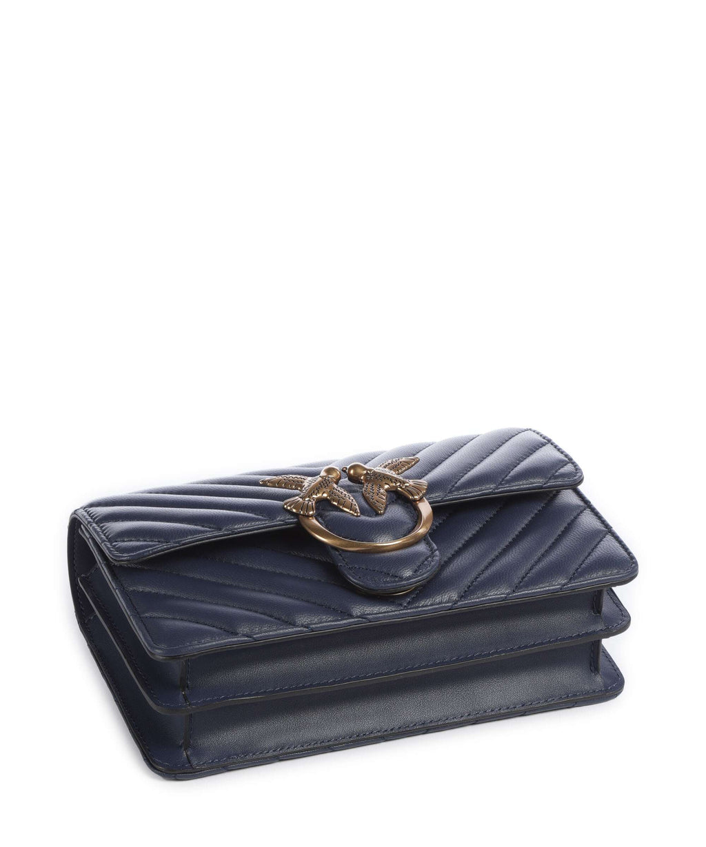 Pinko Love One Mini Shoulder bag blu indaco ombroso/antique gold