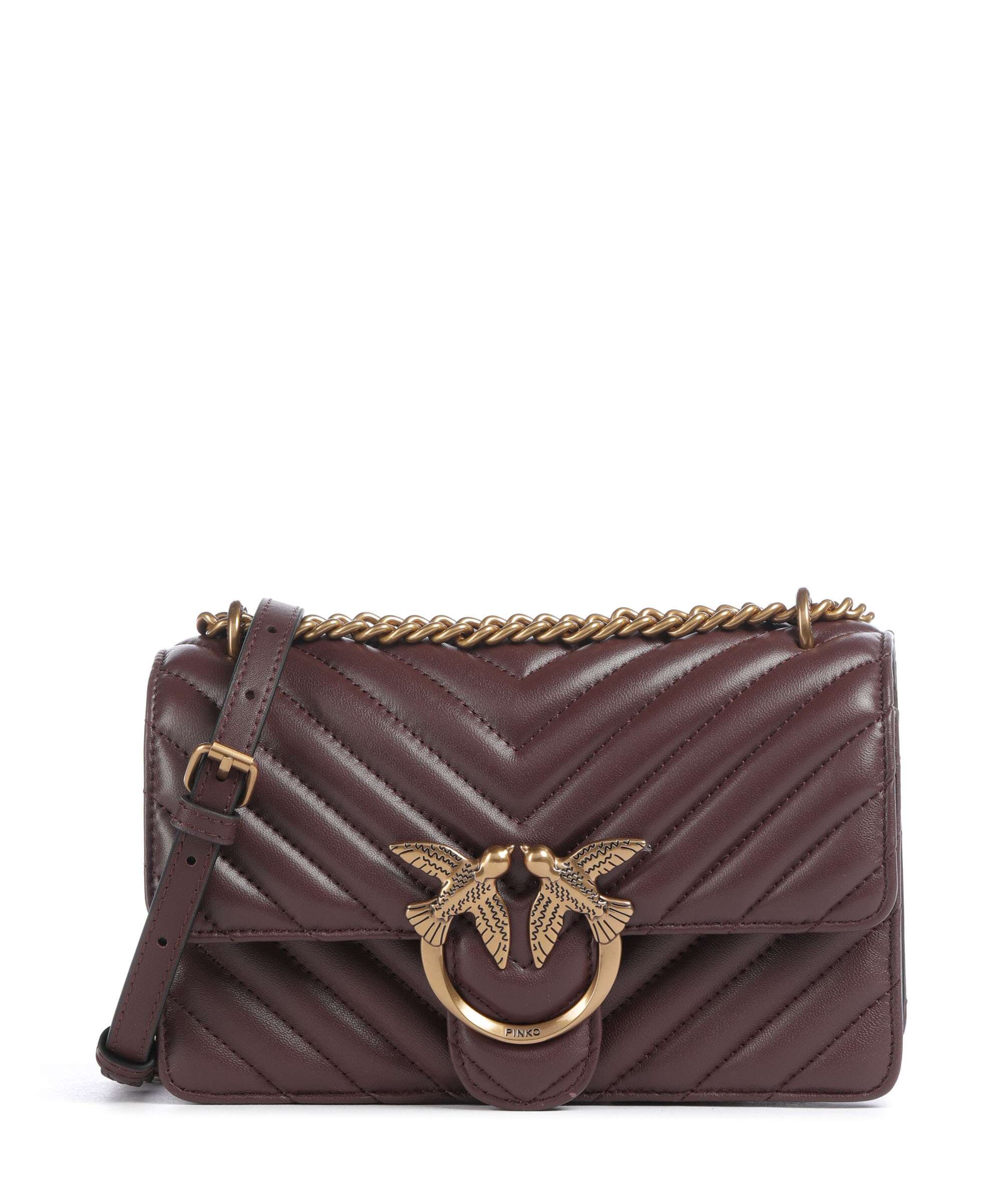 Pinko Love One Mini Shoulder bag cioccolato amaro/antique gold