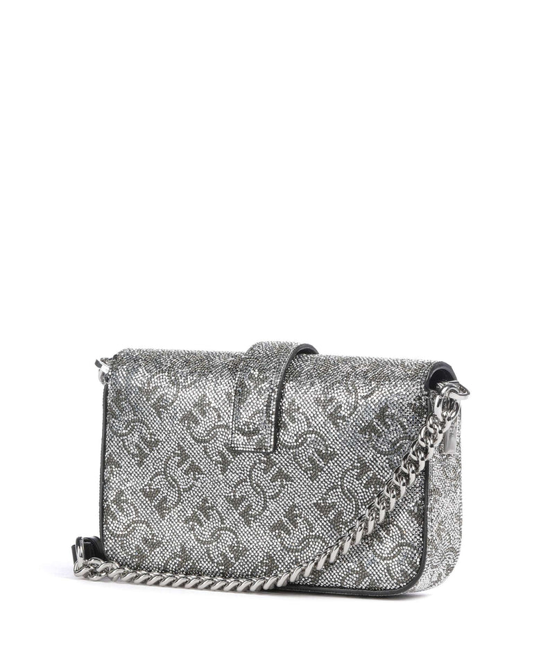 Pinko Love One Baby Slouchy Crossbody bag argento/nickel lucido