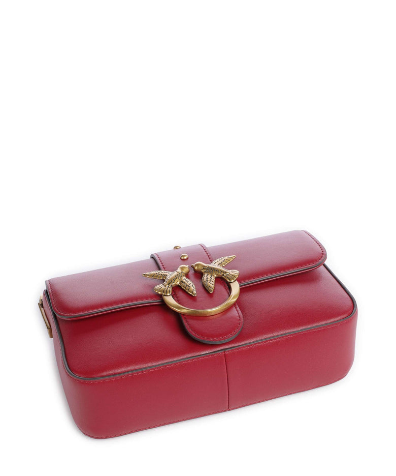 Pinko Love One Mini Slouchy Charms Crossbody bag rosso lampone/antique gold