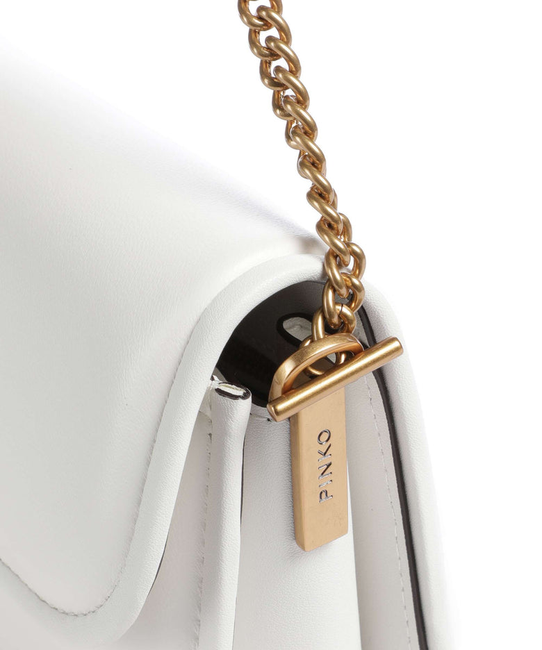 Pinko Love Box Horizontal Shoulder bag bianco nembo/antique gold