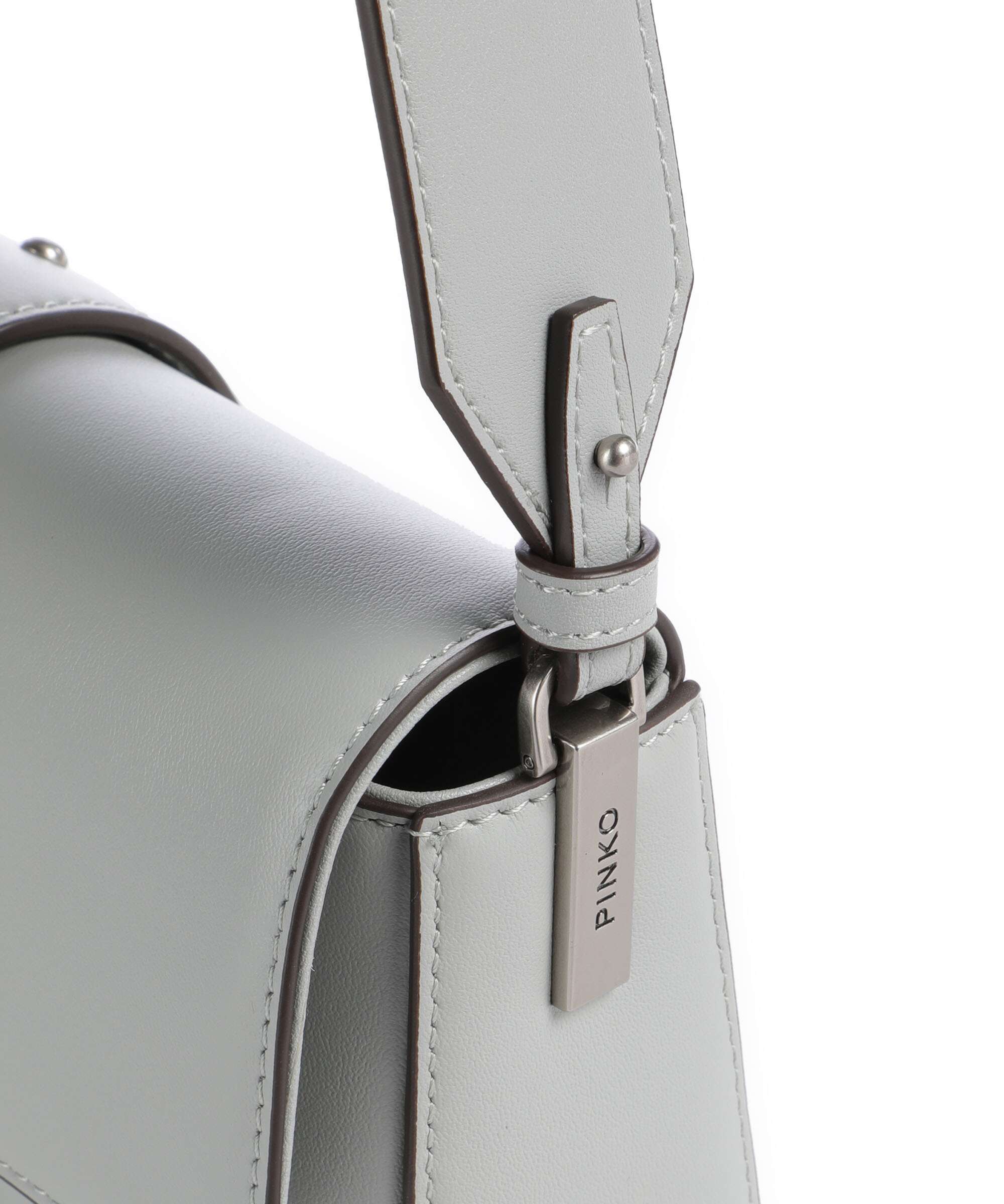 Pinko Love One Mini Slouchy Shoulder bag grigio perla/old silver
