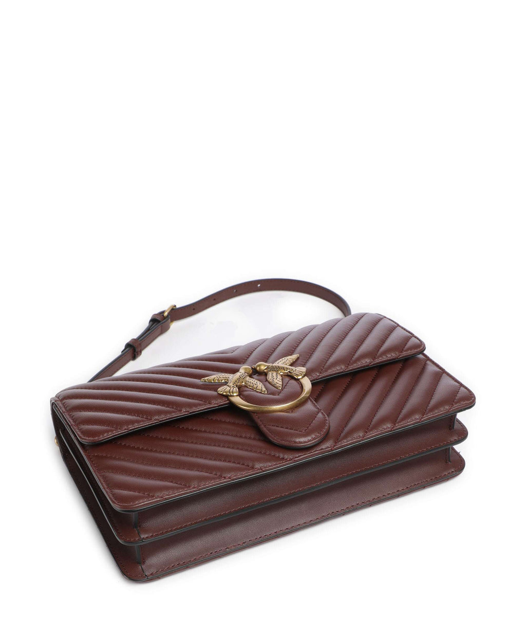 Pinko Love One Classic Shoulder bag rosso vino/antique gold