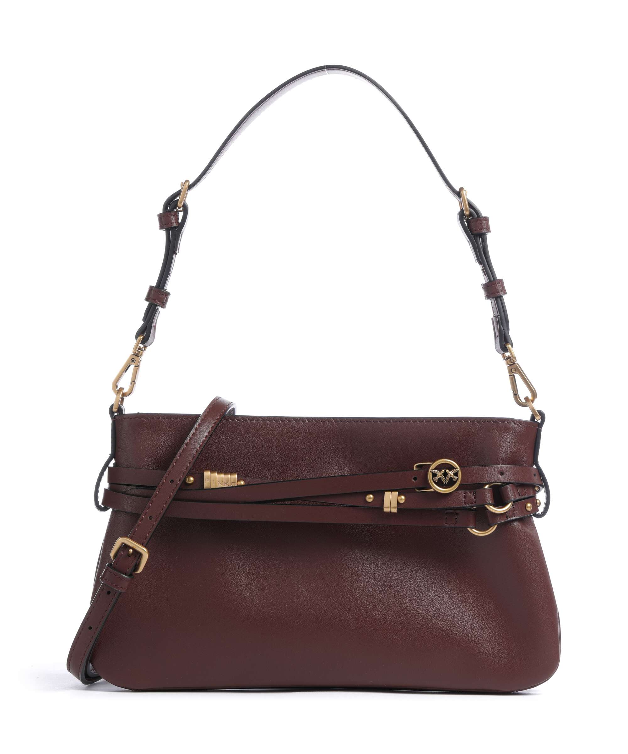 Pinko Belt Mini Shoulder bag burgundy wine/antique gold