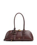 Pinko Bowling Horizontal Big Handbag burgundy wine/antique gold