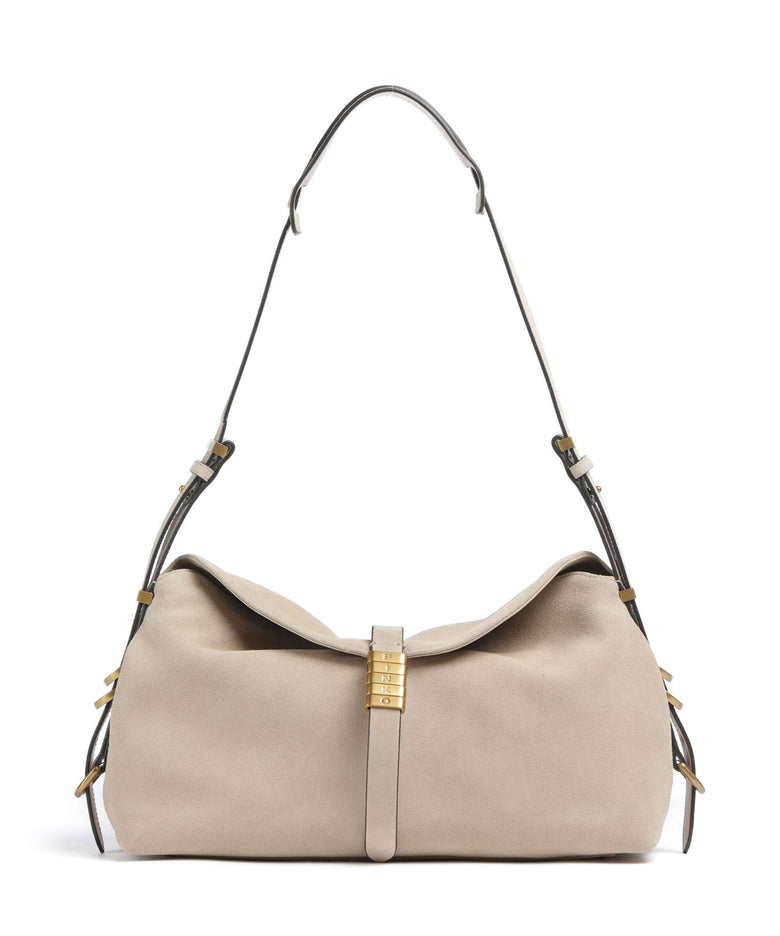 Pinko Saddle Classic Hobo bag beige/grigio fumo/antique gold