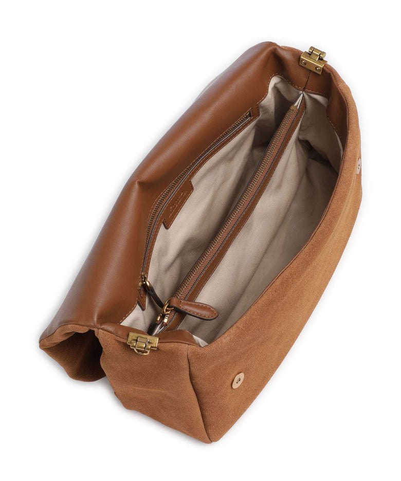 Pinko Click Soft Horizontal Shoulder bag marrone/leone/antique gold