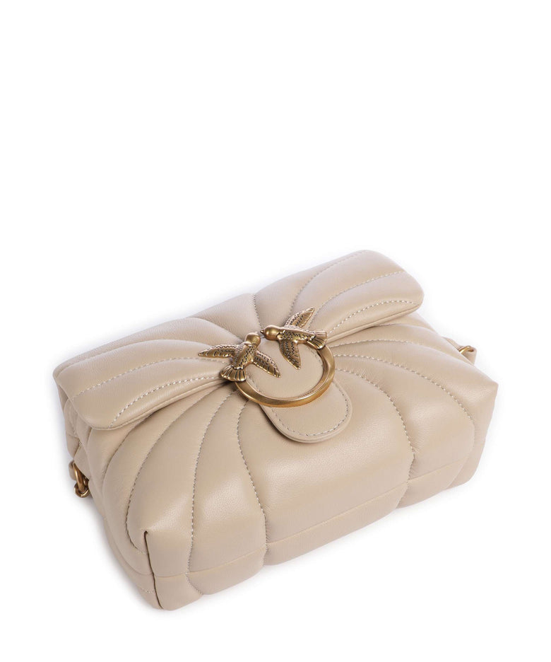 Pinko Love Puff Mini Shoulder bag beige/grigio fumo/antique gold