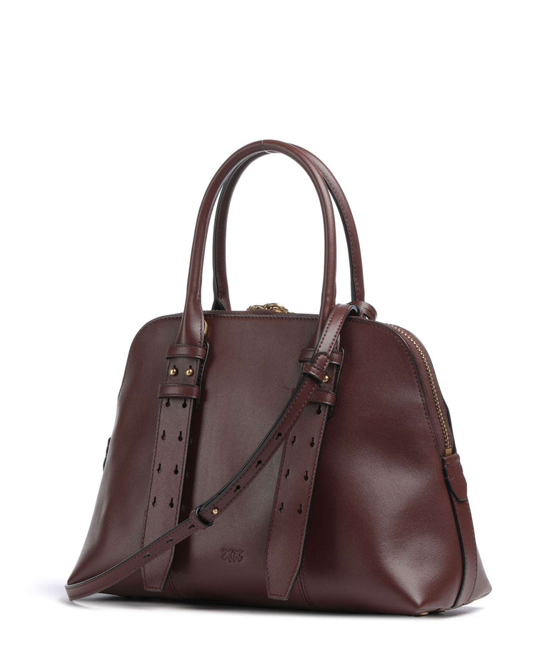 Pinko Bowling Medium Handbag burgundy wine/antique gold