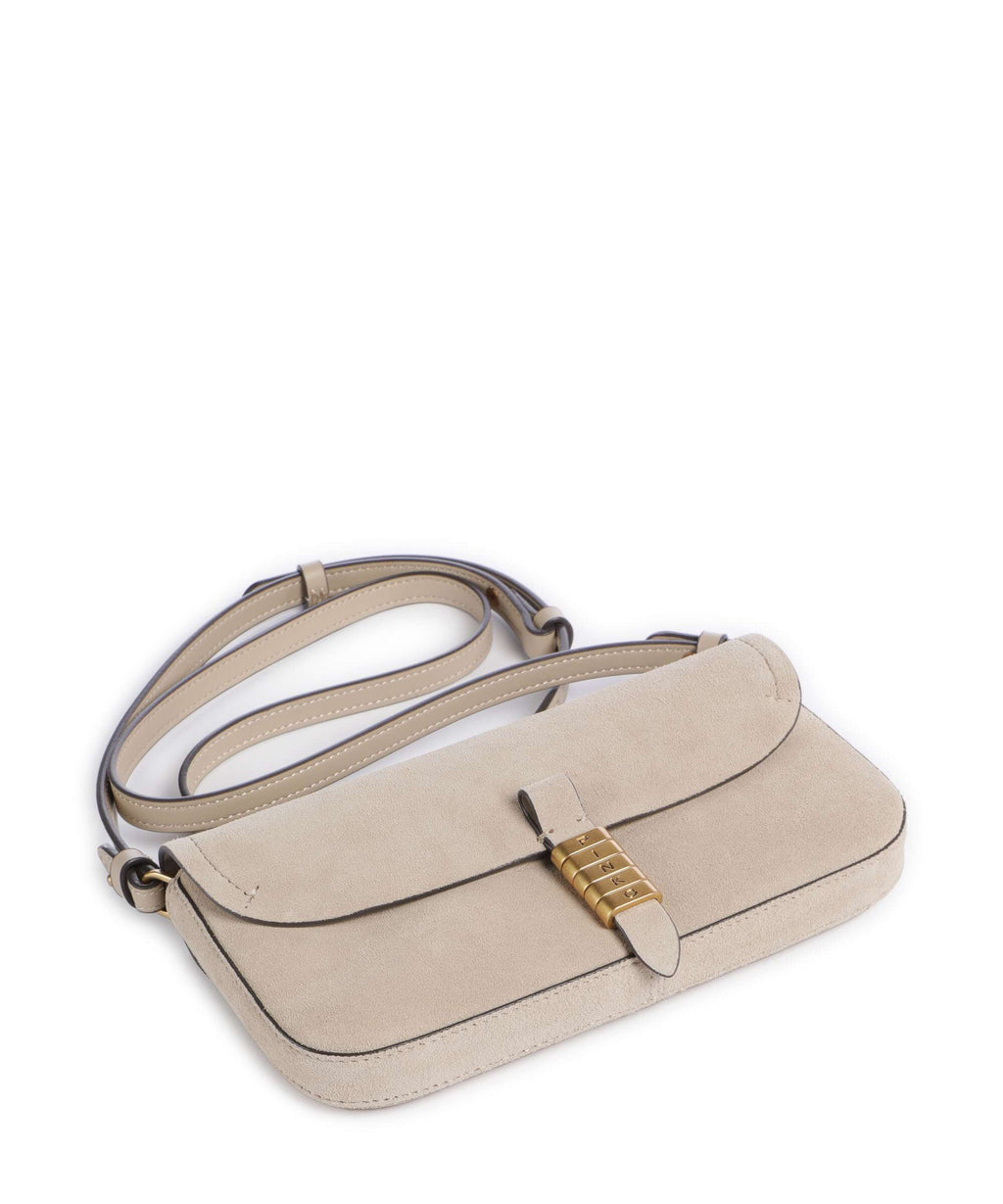 Pinko Saddle Flat Crossbody bag beige/grigio fumo/antique gold