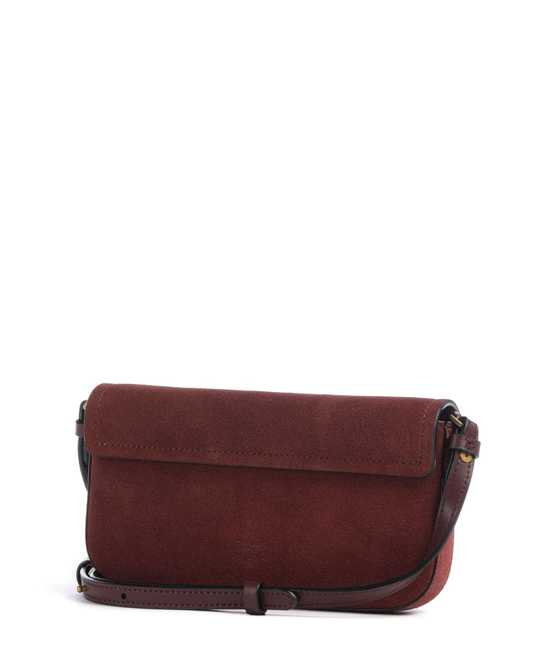 Pinko Saddle Flat Crossbody bag burgundy wine/antique gold