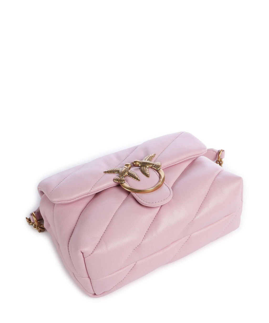 Pinko Love Puff Mini Shoulder bag rosa chiaro/antique gold