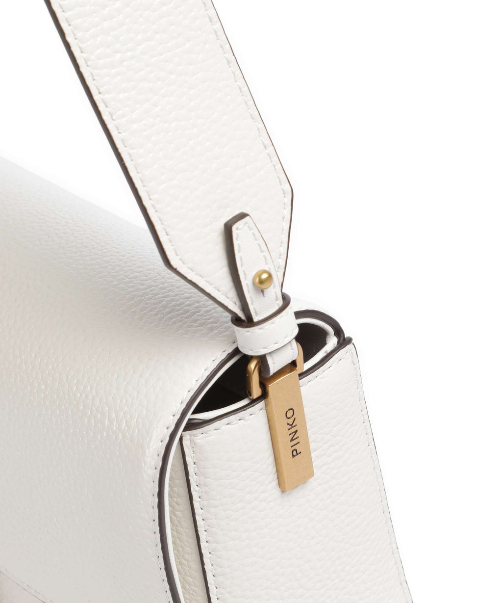 Pinko Love One Classic Slouchy Shoulder bag bianco nembo/antique gold