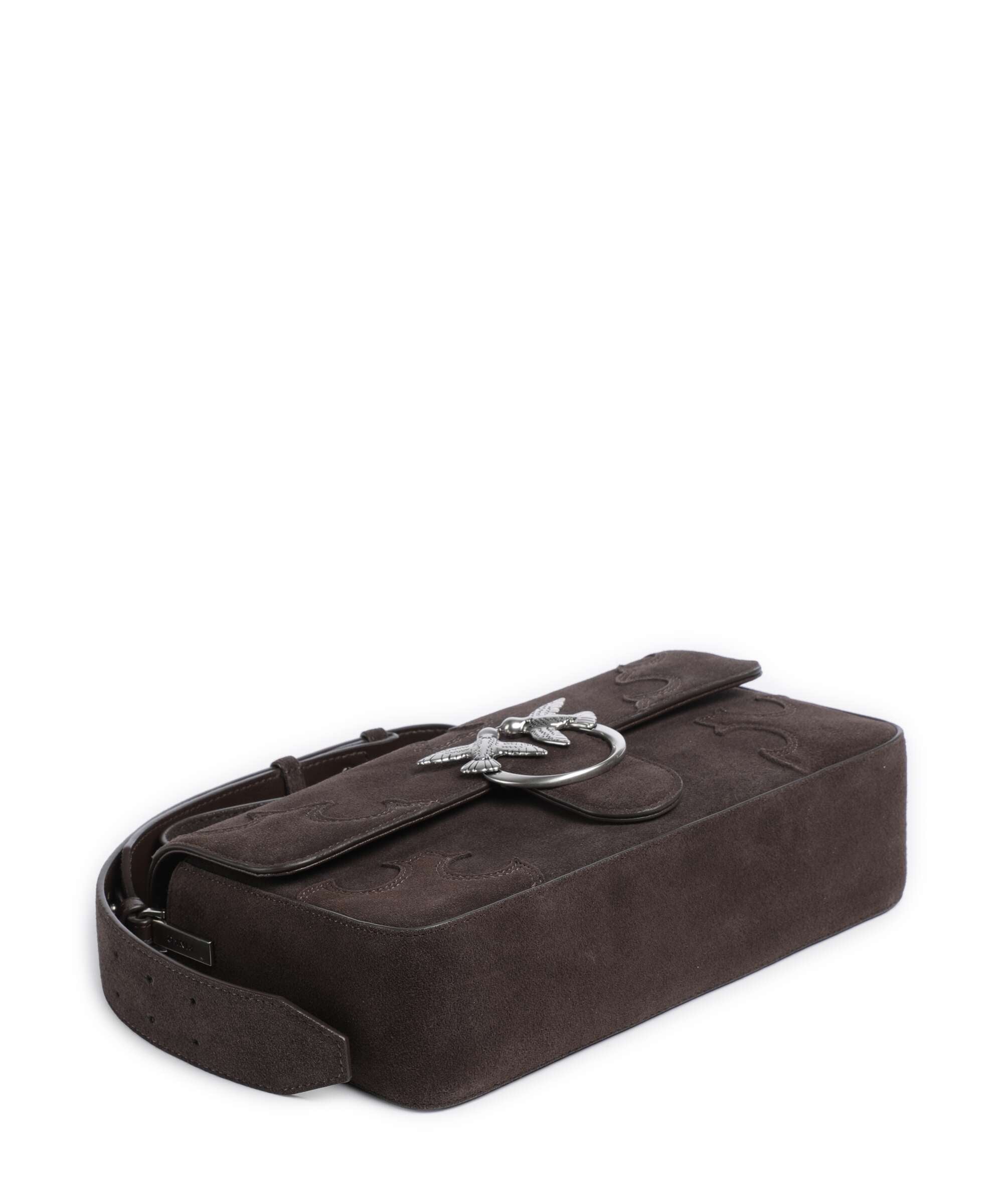 Pinko Love One Classic Slouchy Shoulder bag marrone/chicco di caffe/old silver