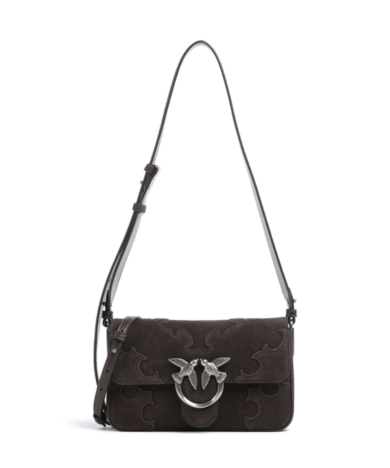 Pinko Love One Mini Slouchy Crossbody bag marrone/chicco di caffe/old silver