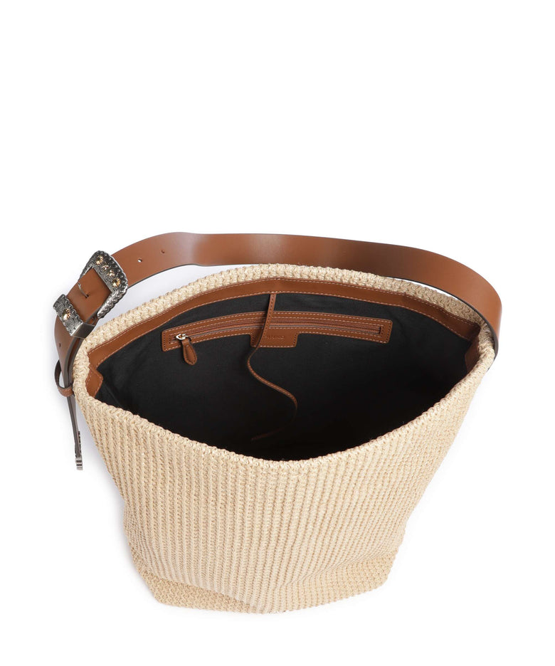 Pinko Big Hobo bag paglia/cuoio/mix gal