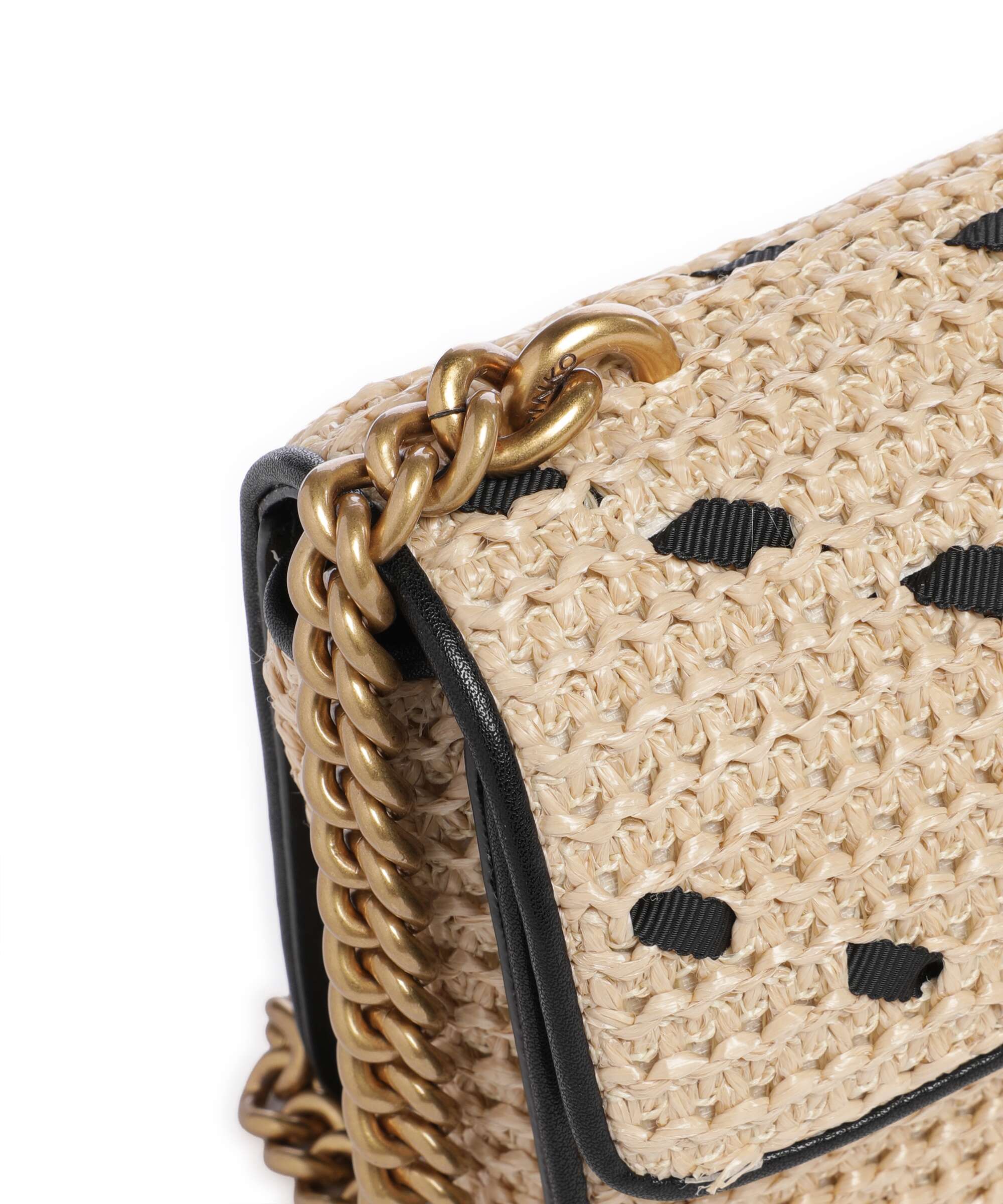Pinko Love One Mini Crossbody bag paglia/nero/antique gold
