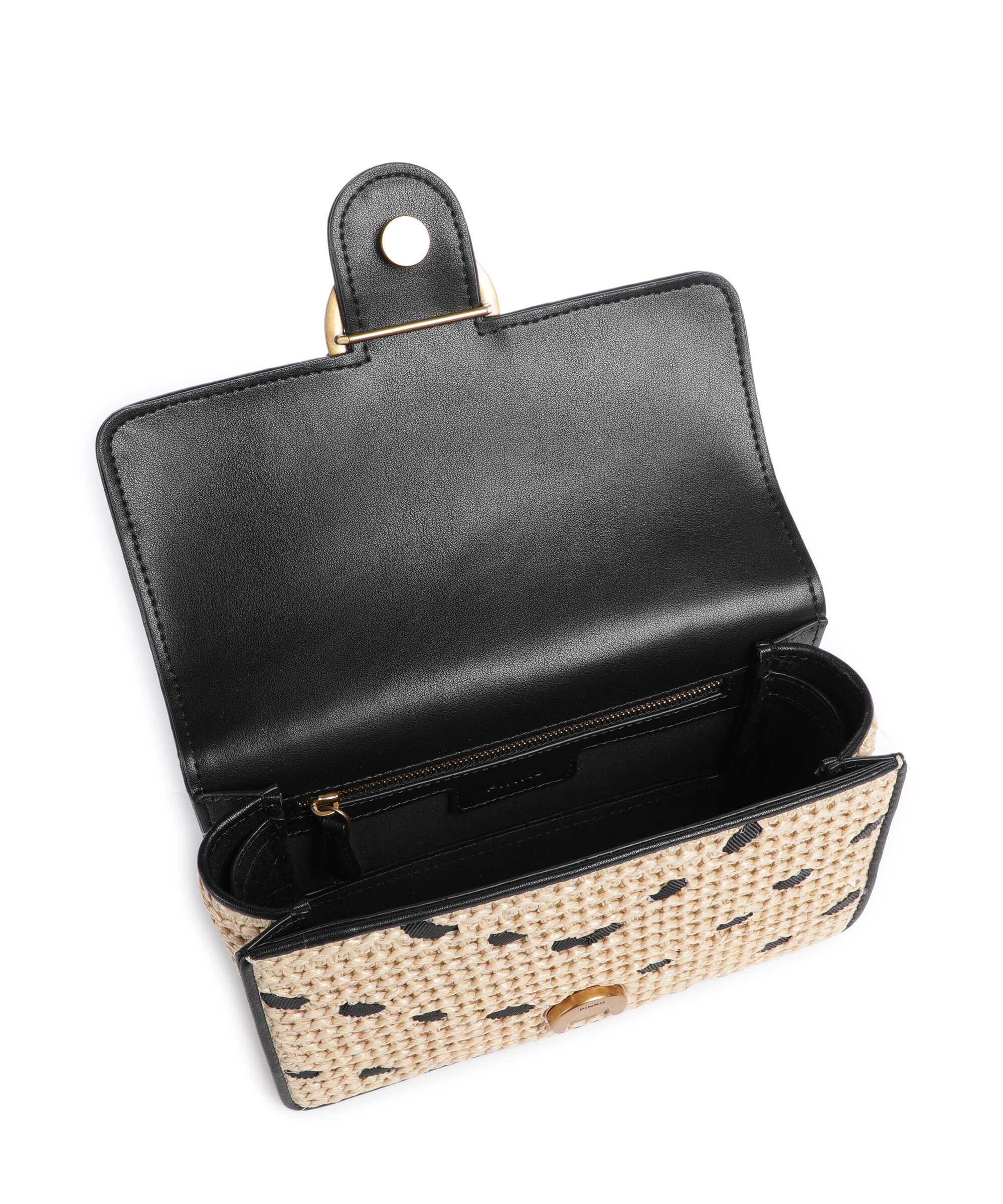 Pinko Love One Mini Crossbody bag paglia/nero/antique gold