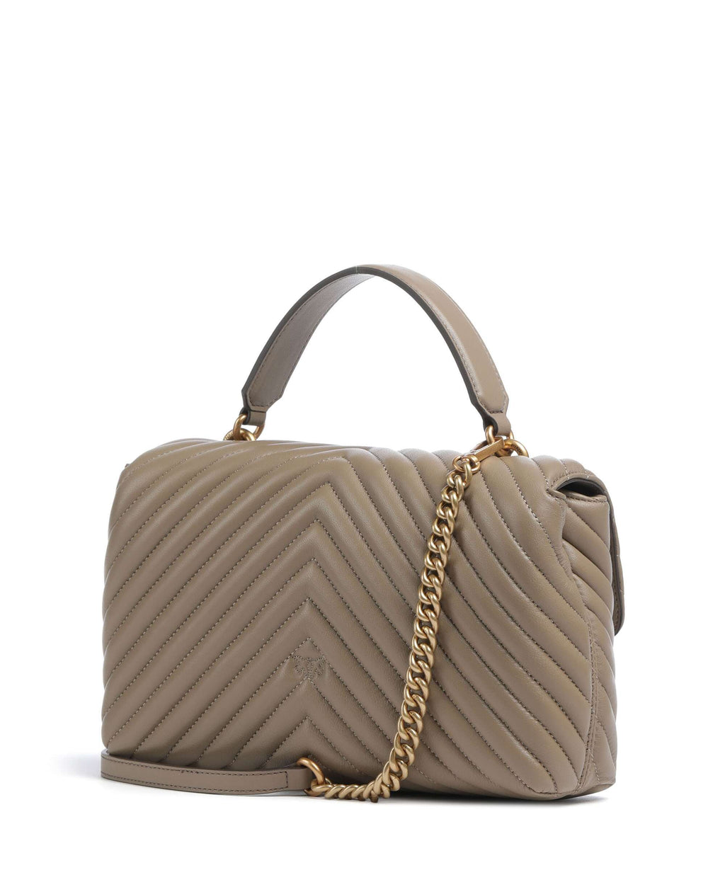 Pinko Love Lady Puff Classic Handbag grigio talpa/antique gold