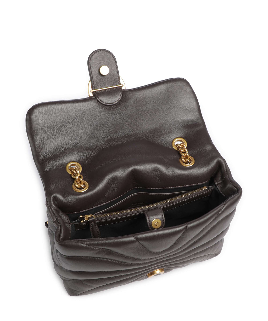 Pinko Love Puff Classic Shoulder bag marrone marasca/antique gold