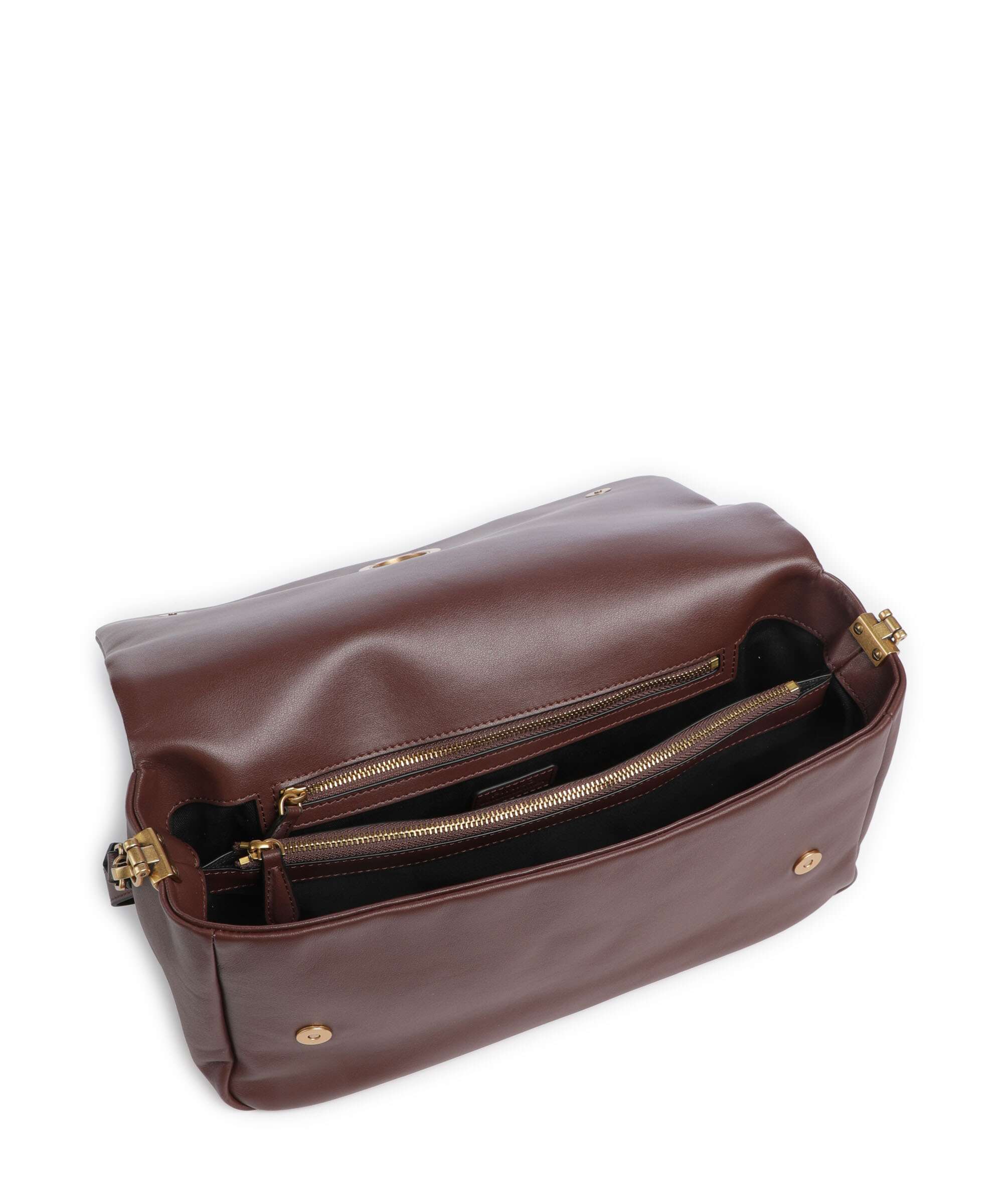 Pinko Click Soft Horizontal Shoulder bag castano intenso/antique gold