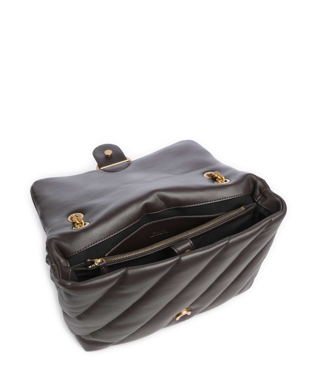 Pinko Love Puff Big Shoulder bag marrone marasca/antique gold