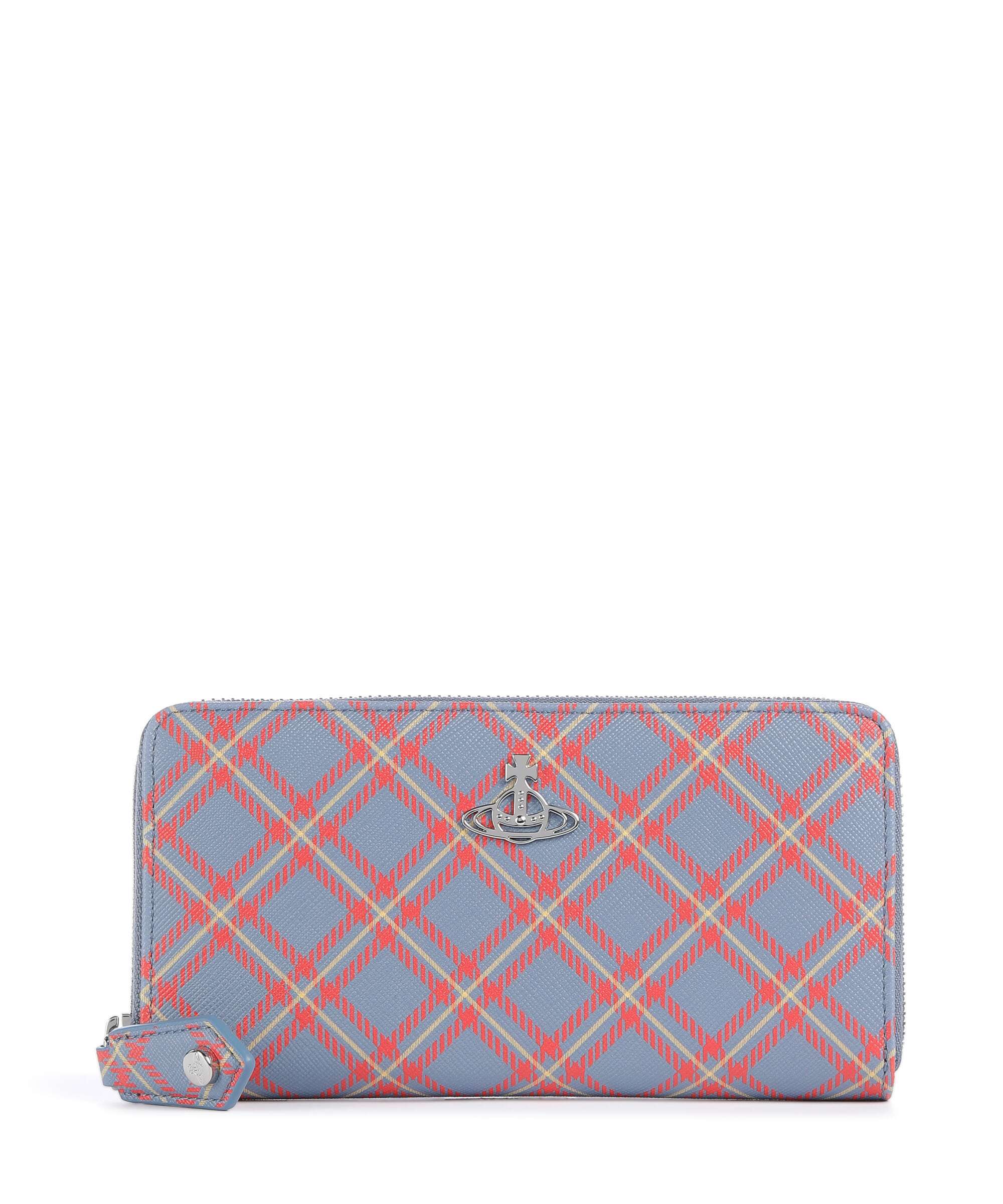 Vivienne Westwood Saffiano Printed Classic Wallet blue/orange tartan