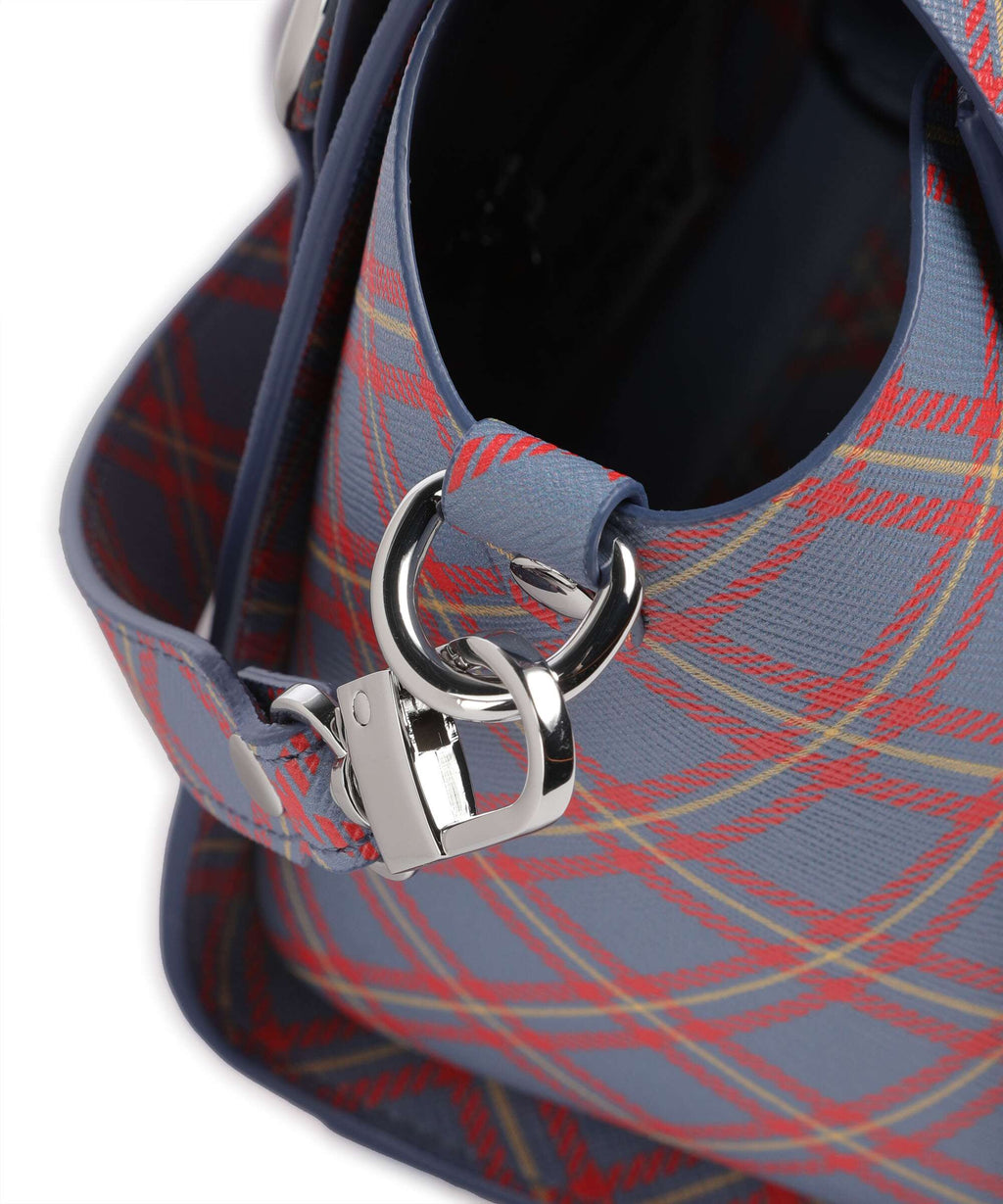Vivienne Westwood Betty Saffiano Printed Small Handbag blue/orange tartan