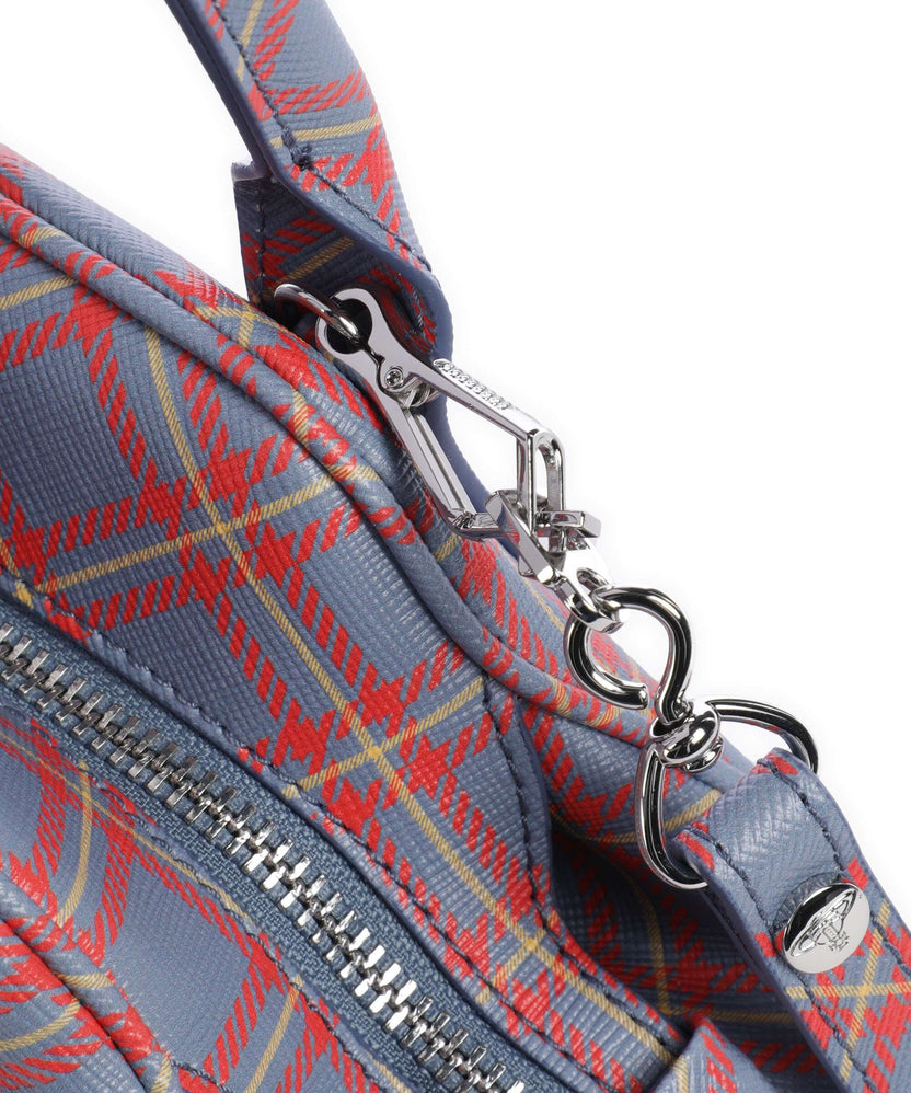 Vivienne Westwood Yasmine Saffiano Printed Small Handbag blue/orange tartan