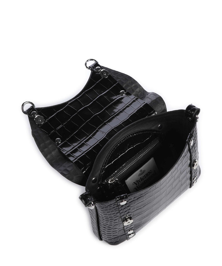Vivienne Westwood Kim Embossed Croc Crossbody bag black