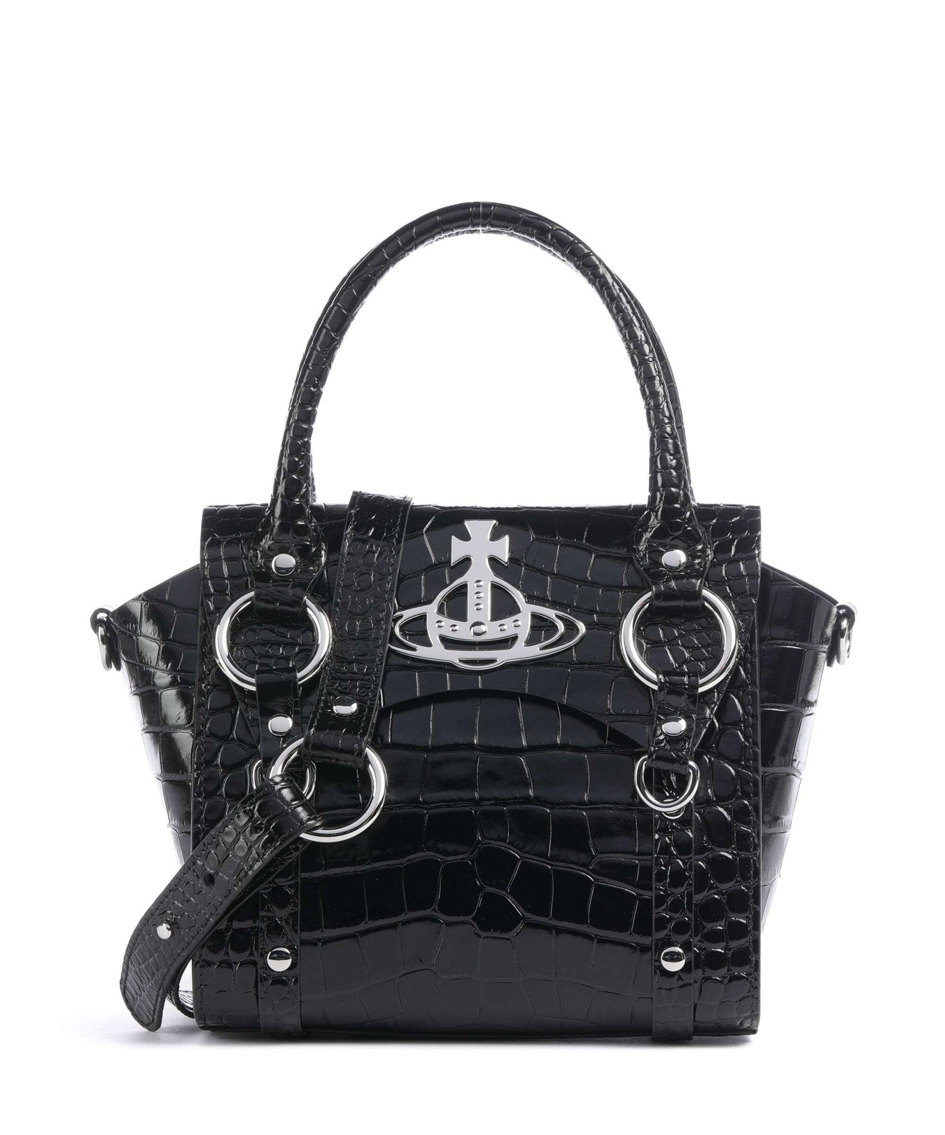Vivienne Westwood Betty Embossed Croc Small Handbag black