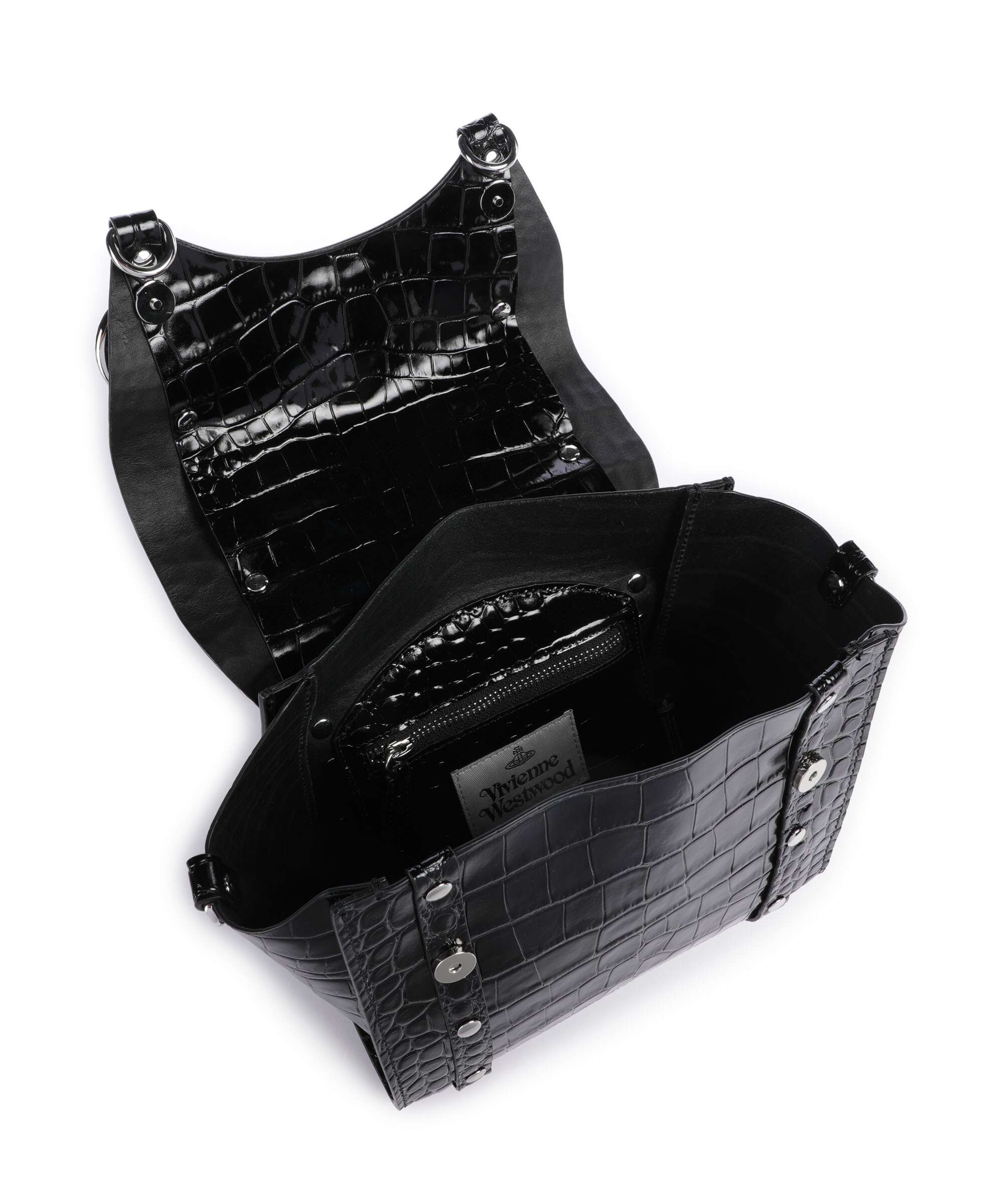 Vivienne Westwood Betty Embossed Croc Small Handbag black